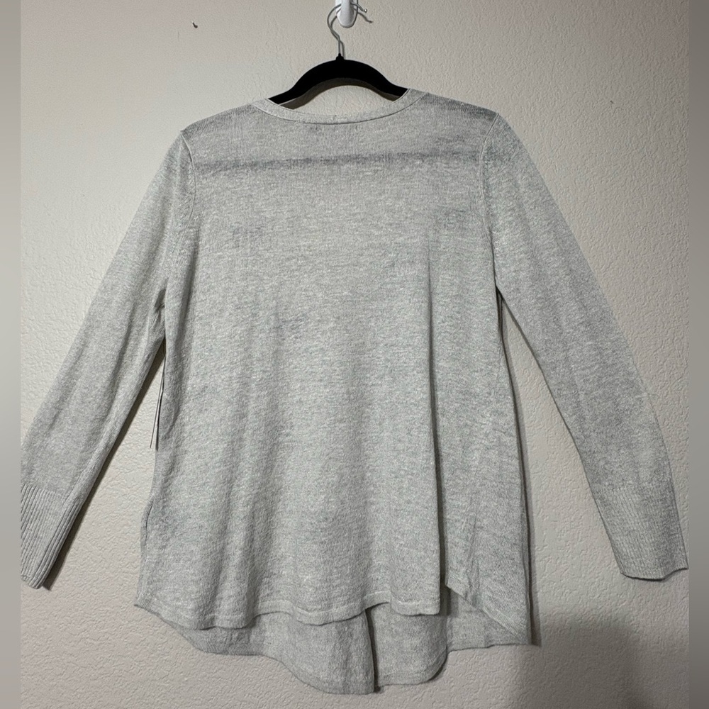 Nic + Zoe Embroidered Zebra Crossing Linen Blend Button Up Cardigan. Vneck. Ps — image 7 of 8